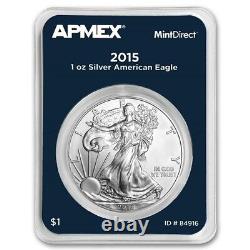 Aigle américain en argent 1oz 2015 MintDirect 20 ct, boîtier en plastique premier non ouvert