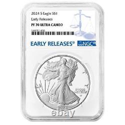 Aigle américain en argent 2024-S preuve $1 NGC PF70UC ER Étiquette bleue