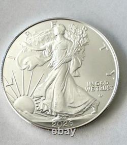 Aigle américain en argent 2026 1 oz. Argent pur 999 Pièce en argent de la Monnaie des États-Unis 1 oz.