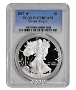 Aigle américain en argent de preuve 2017 PCGS PR70DCAM Profonde Cameo Flawless