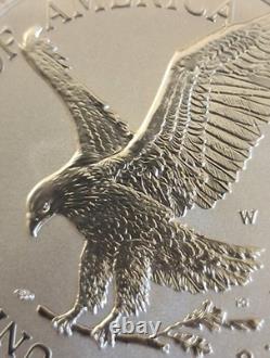 Aigle argenté non circulé amélioré W 1776-2026. Double date, marque privative Liberty Bell 250e anniversaire