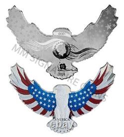 Aigle chauve américain colorisé Amérique la Libre 2 oz. Pièce en argent fin 9999 PAMP Suisse