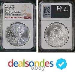 Aigle d'Argent 1997 PRODUCTION ANTICIPÉE Frappé en 1996 MS69 Dans Boîte Scellée de la Monnaie des États-Unis