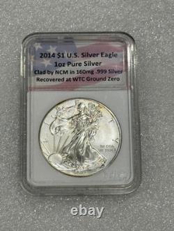 Aigle d'Argent 2014 1 oz. 999 Argent avec 160mg d'Argent Récupéré au Site du WTC Ground Zero