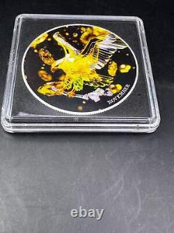 Aigle d'Argent 2024. Pièce en Argent de 1 oz 999 Colorisée avec Pierre Précieuse Citrine de Novembre
