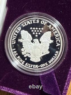 Aigle d'argent 1986-S ? preuve première année ! boîte originale de la Monnaie américaine avec COA PR70