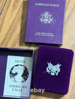 Aigle d'argent 1986-S ? preuve première année ! boîte originale de la Monnaie américaine avec COA PR70