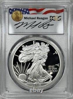 Aigle d'argent 2016-w (2019) Pcgs Pr70dcam bordé de lettres Wp Trésor de la Monnaie Reagan D210