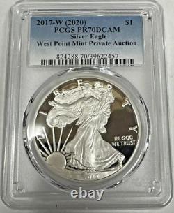 Aigle d'argent 2017 W PR70DCAM de preuve de la Monnaie de West Point, vente privée PCGS (RARE)