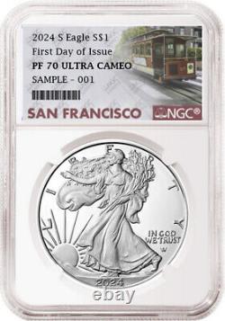 Aigle d'argent 2024 de preuve NGC PF 70 UC premier jour de la question SF en prévente