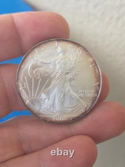 Aigle d’argent West Point 2000, 1 oz, argent fin 999, ton naturel, beauté colorée