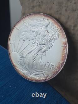 Aigle d’argent West Point 2000, 1 oz, argent fin 999, ton naturel, beauté colorée