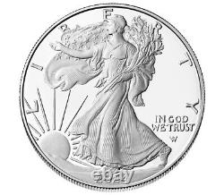 Aigle d'argent américain 1 oz. 99,9% d'argent en preuve 2024-S dans son emballage d'origine avec certificat d'authenticité de l'US Mint