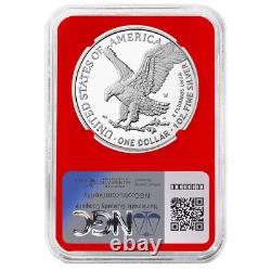 Aigle d'argent américain 2024-W preuve $1 NGC PF70UC étiquette Trump noyau rouge