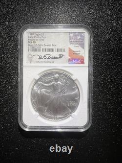 Aigle d'argent américain de 1 $ signé 1997, production précoce frappée en 1996, Monnaie des États-Unis, NGC MS69