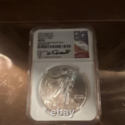 Aigle d'argent américain de 1 $ signé 1997, production précoce frappée en 1996, Monnaie des États-Unis, NGC MS69