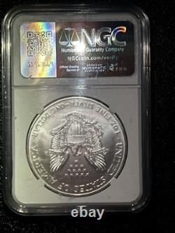 Aigle d'argent américain de 1 $ signé 1997, production précoce frappée en 1996, Monnaie des États-Unis, NGC MS69
