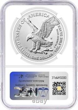 Aigle d'argent bruni NGC MS70 de 1 oz 2024 $1 Premier jour de la question 1er label