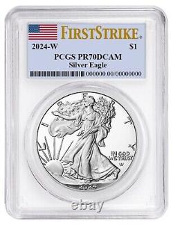 Aigle d'argent d'une once 2024 W preuve PCGS PR70 DCAM étiquette Premier coup