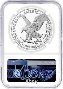 Aigle d'argent de 1 $ de 2021 Type 2 NGC MS70 FDOI Série de graveur de la Monnaie signée par Gaudioso