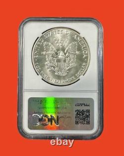 Aigle en Argent 1986-S Production Précoce NGC MS69 - Étiquette Facsimile John Wayne