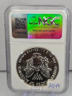 Aigle en Argent 1990 Ngc Ms69 Production Précoce Frappe en 1989 Boîte Scellée de la Monnaie des États-Unis