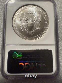 Aigle en Argent 1996 S Production Précoce Date Clé MS69 de NGC ÉBLOUISSANT