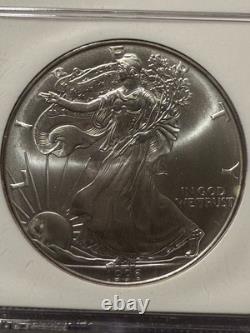 Aigle en Argent 1996 S Production Précoce Date Clé MS69 de NGC ÉBLOUISSANT