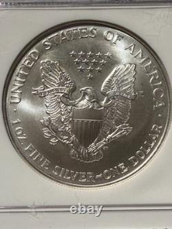 Aigle en Argent 1996 S Production Précoce Date Clé MS69 de NGC ÉBLOUISSANT