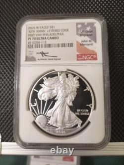 Aigle en Argent Américain 2016-W 30e Anniversaire FDI PR70 DCAM E194 Signature Mercanti
