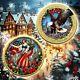 Aigle En Argent Américain 2024 1 Oz Coloré Joyeux Noël Avec Dorure Sélective En Or