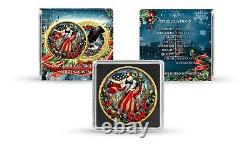 Aigle en Argent Américain 2024 1 oz Coloré Joyeux Noël avec Dorure Sélective en Or
