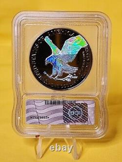 Aigle en Argent Américain 2024 1 oz Hologramme & Fini Ruthénium ICG BU Non Circulé