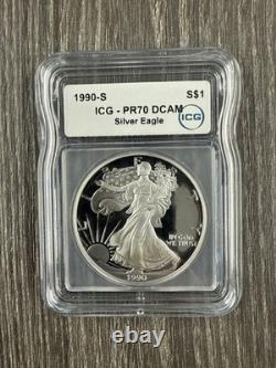Aigle en Argent Américain PR70 DCAM ICG 1990-S