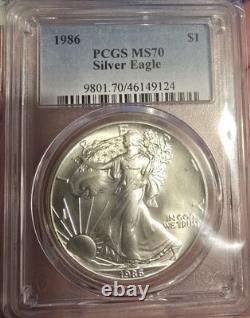 Aigle en Argent Ms70 Pgcs 1986