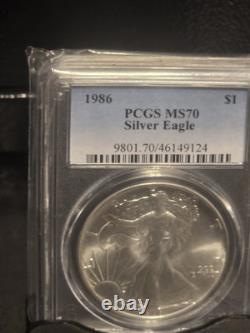 Aigle en Argent Ms70 Pgcs 1986