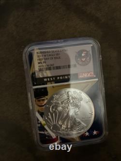 Aigle en Argent Poli W 2017 avec Marque de Monnaie Premier Jour d'Émission NGC MS70 Mercanti