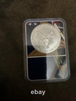 Aigle en Argent Poli W 2017 avec Marque de Monnaie Premier Jour d'Émission NGC MS70 Mercanti