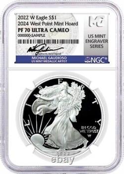 Aigle en Argent Preuve 2022 W $1 2024 Réserve de la Monnaie de West Point NGC PF70 UCAM Gaudioso