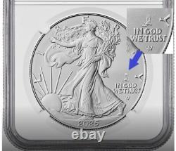 Aigle en argent 2025 p avec privy aigle NGC MS70 première journée de frappe 1ère prévente