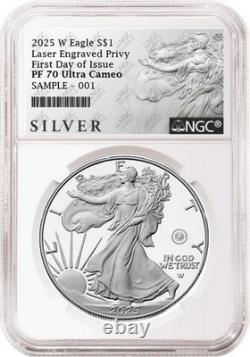 Aigle en argent privy proof gravé au laser 2025 NGC PF70 première journée ALS prévente