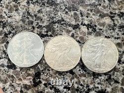 Aigles d'argent américains de 1996 / non circulés / Lot de 3