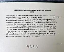 Album Ensemble 1986-2003 American Silver Eagle 18 Pièces US $1 avec Patine Arc-en-Ciel 1996