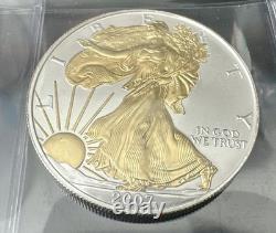 Américain. Pièces Aigles 1 oz en argent 999 ? Dates clés plaquées or 24 carats