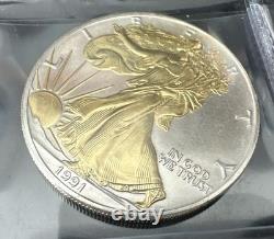 Américain. Pièces Aigles 1 oz en argent 999 ? Dates clés plaquées or 24 carats