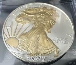 Américain. Pièces Aigles 1 oz en argent 999 ? Dates clés plaquées or 24 carats