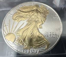 Américain. Pièces Aigles 1 oz en argent 999 ? Dates clés plaquées or 24 carats