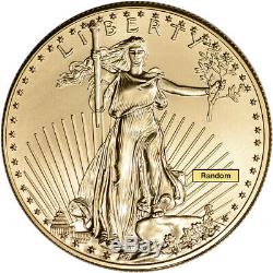 Américaine Gold Eagle 1 Oz 50 $ Au Hasard Date 1 Rouleau 20 Pièces Bu Mint Tube