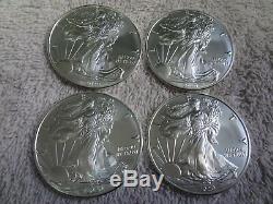 Américaine Silver Eagle Lot 4 1 Oz Coin 1 Dollar $ De Us Mint Rouleau Bu Sealed