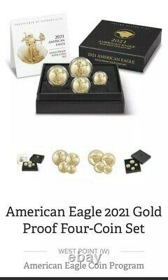 American Eagle 2021 Or Proof Four-coin Set Article # 21efn Confirmé! Menthe Oos